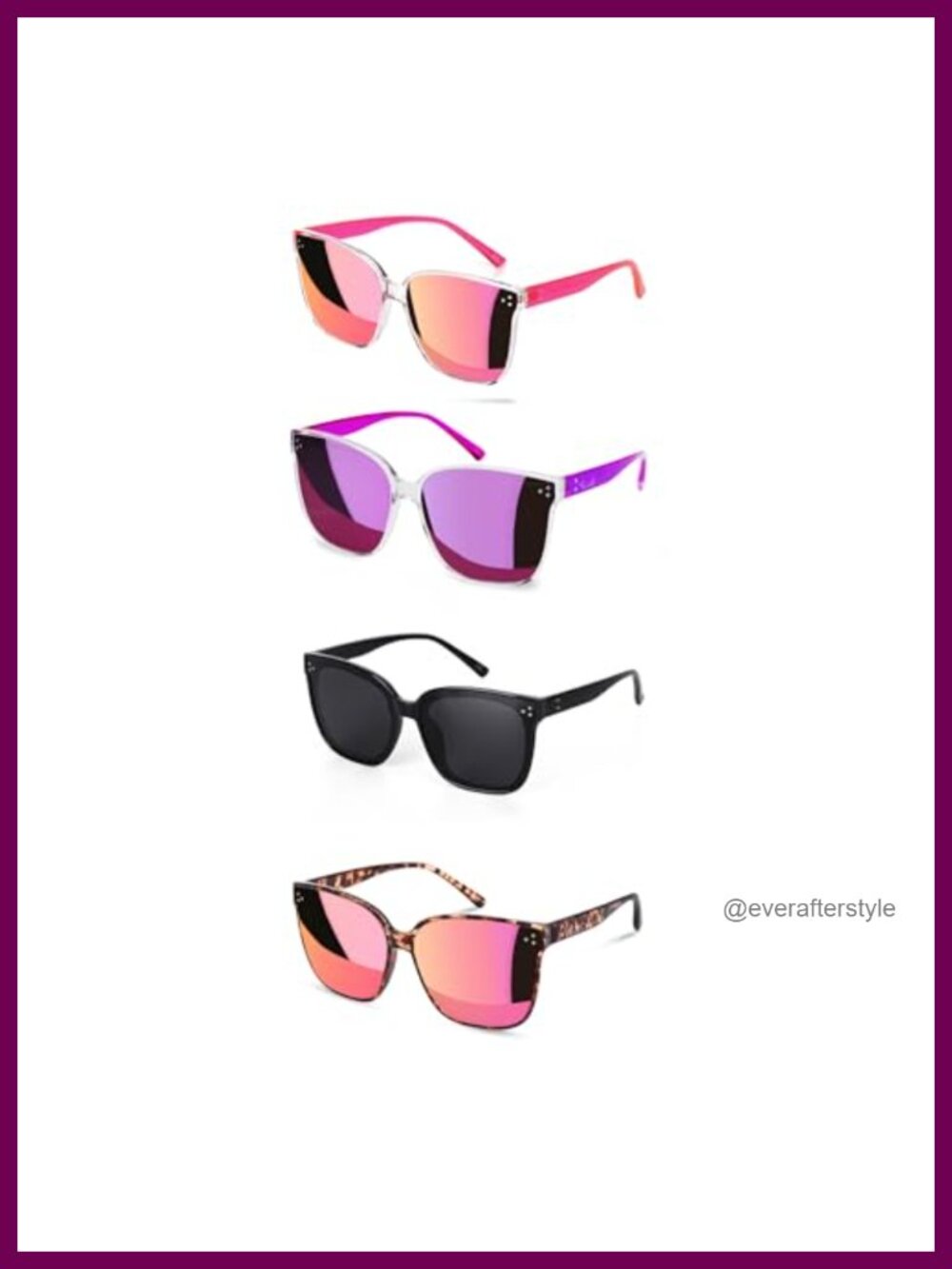 Oversized Mirrored Lens Sunglasses UV400 Full-Frame Wrap